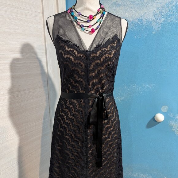 BCBGMaxAzria Dresses & Skirts - BCBG Maxazria Elegant Black Lace Dress size M.
